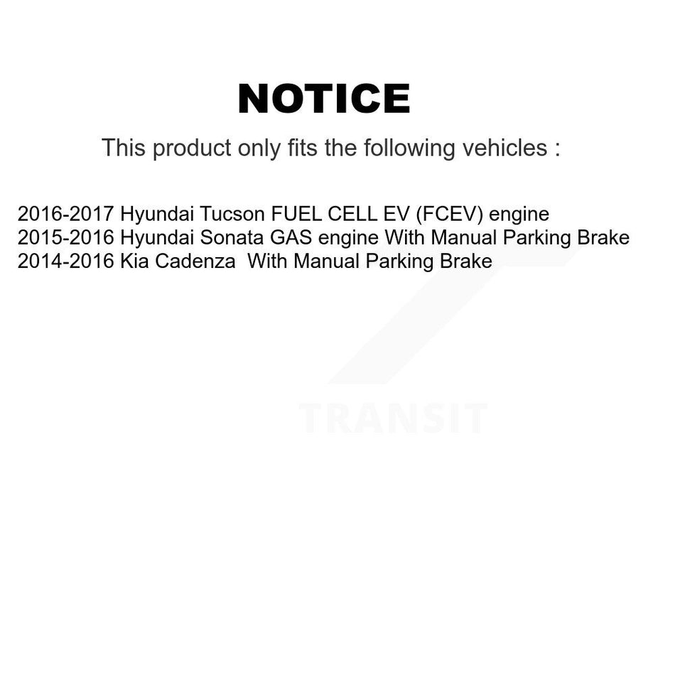 Rear Disc Coated Rotors Ceramic Pads Parking Shoes Hardware Kit For Hyundai Tucson Sonata KGA-107298