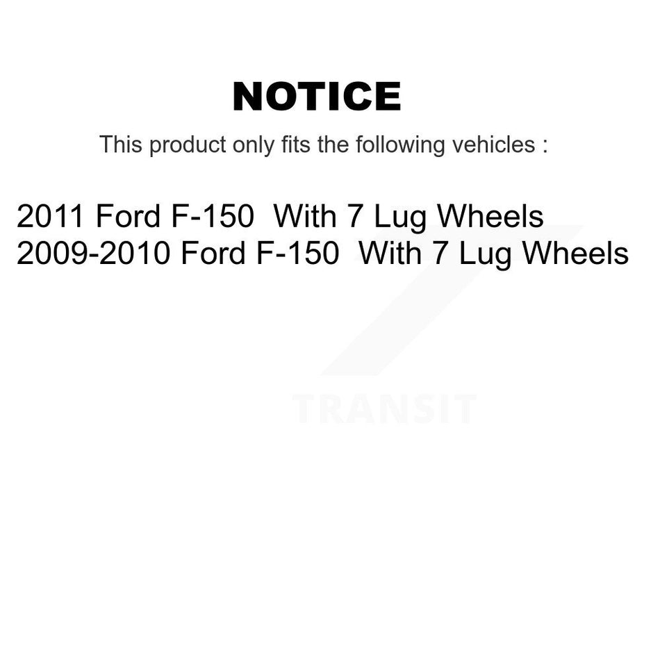 Rear Disc Coated Rotors Semi-Metallic Pads Parking Shoes And Hardware Kit For Ford F-150 KGA-107338