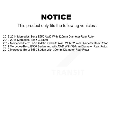 Rear Disc Coated Rotors Semi-Metallic Pads Parking Shoes & Hardware Kit For Mercedes-Benz KGA-107463