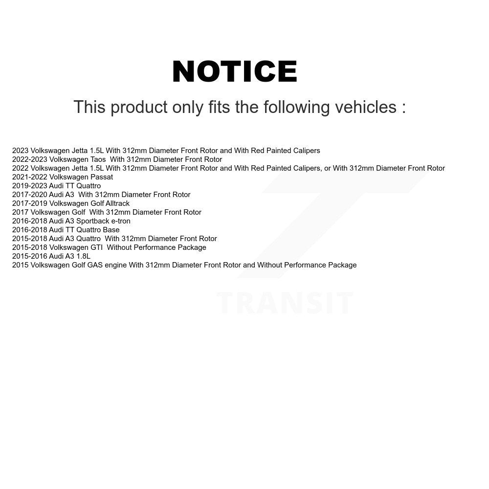 Front Coat Brake Rotor Ceramic Pad Kit For Volkswagen Golf Taos SportWagen Audi GTI A3 TT KGC-100062