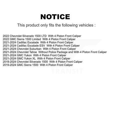 Front Coated Brake Rotor Ceramic Pad Kit For GMC Chevrolet Silverado 1500 Sierra Yukon XL KGC-100096