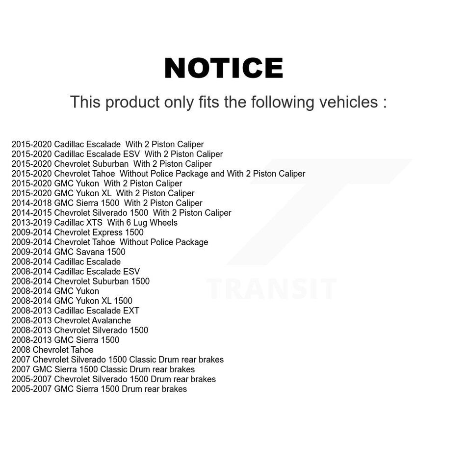 Front Coat Disc Brake Rotors Ceramic Pad Kit For Chevrolet Silverado 1500 GMC Sierra Tahoe Cadillac Yukon Suburban Escalade XL Classic XTS Avalanche ESV Express LD EXT Savana KGC-100099