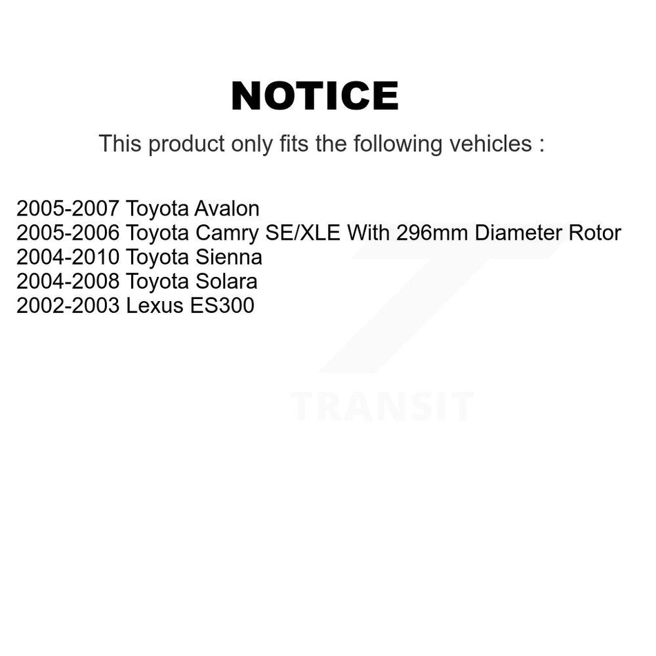 Front Coated Disc Brake Rotors And Ceramic Pads Kit For Toyota Sienna Camry Avalon Solara Lexus ES300 KGC-100219