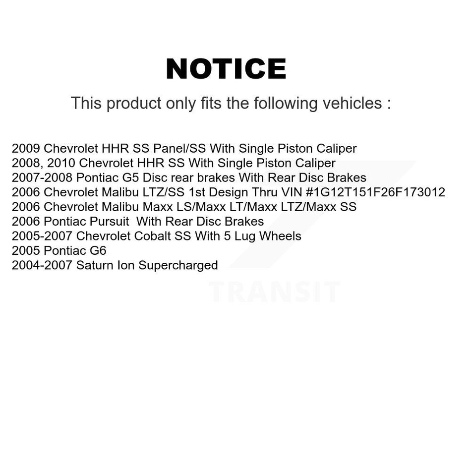 Front Rear Coated Disc Brake Rotors And Ceramic Pads Kit For Chevrolet Cobalt Saturn Ion HHR Malibu Pontiac G6 Pursuit KGC-100673