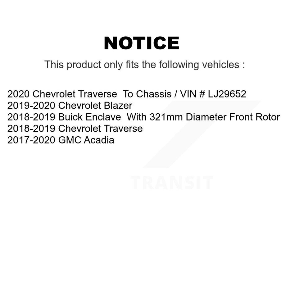 Front Rear Coated Disc Brake Rotors And Ceramic Pads Kit For Chevrolet Traverse GMC Acadia Buick Enclave Blazer KGC-100882