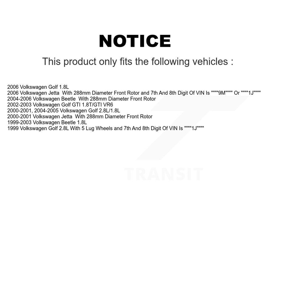 Front Rear Coated Disc Brake Rotors And Ceramic Pads Kit For Volkswagen Beetle Jetta Golf KGC-100997