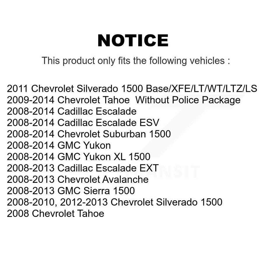 Front Rear Coated Disc Brake Rotors And Ceramic Pads Kit For Chevrolet Silverado 1500 GMC Sierra Tahoe Suburban Yukon Cadillac XL Avalanche Escalade ESV EXT KGC-101393