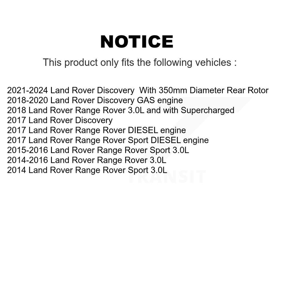 Rear Coated Disc Brake Rotors And Ceramic Pads Kit For Land Rover Range Sport Discovery KGC-101482
