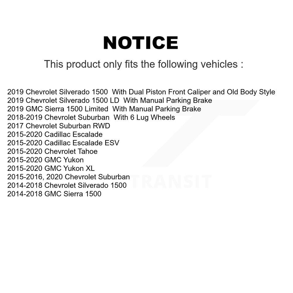 Rear Coat Brake Rotor Ceramic Pad Kit For Chevrolet GMC Silverado 1500 Sierra Tahoe Yukon KGC-101606