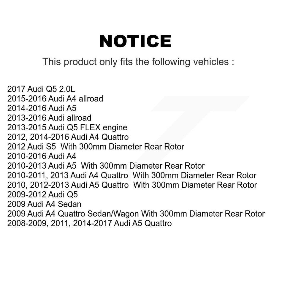 Rear Coated Disc Brake Rotors And Ceramic Pads Kit For Audi Q5 A4 Quattro A5 allroad S5 KGC-101798