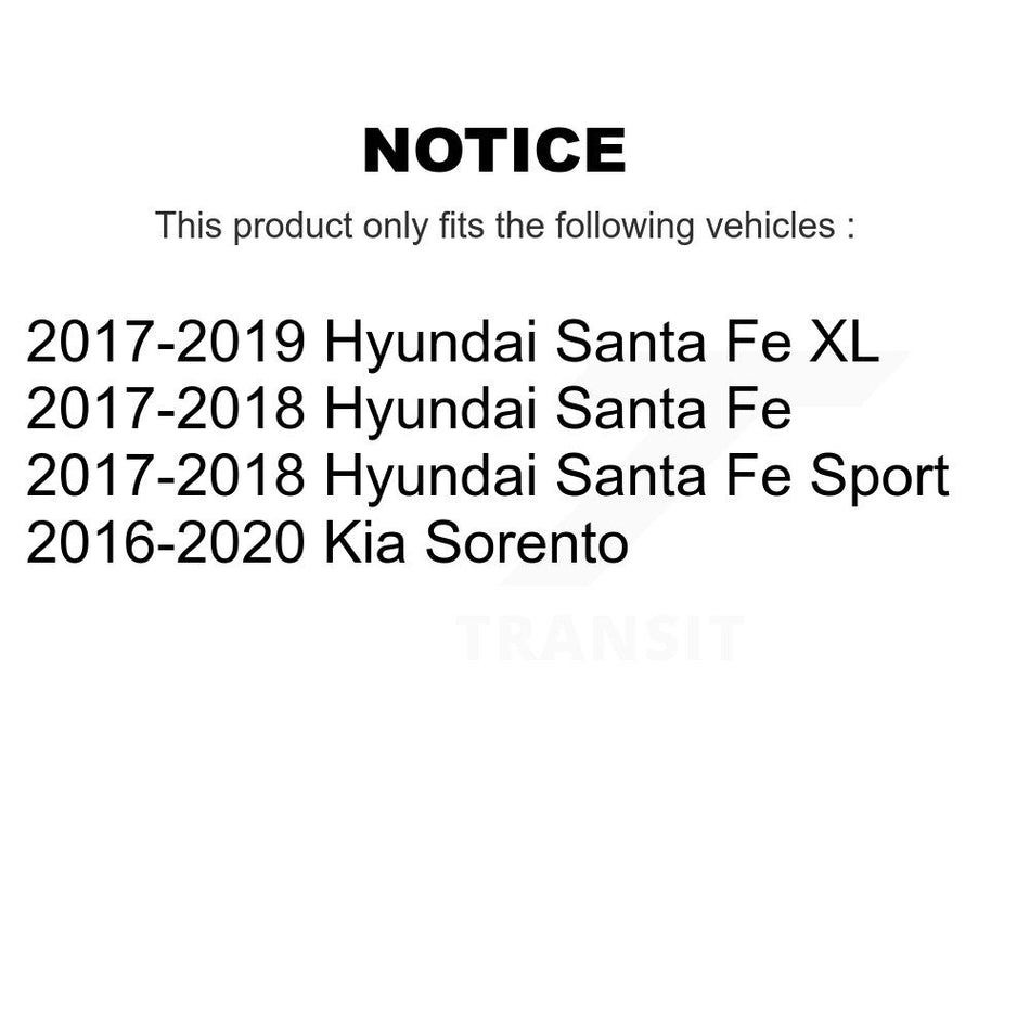 Rear Coated Disc Brake Rotors & Ceramic Pad Kit For Kia Sorento Hyundai Santa Fe Sport XL KGC-101821
