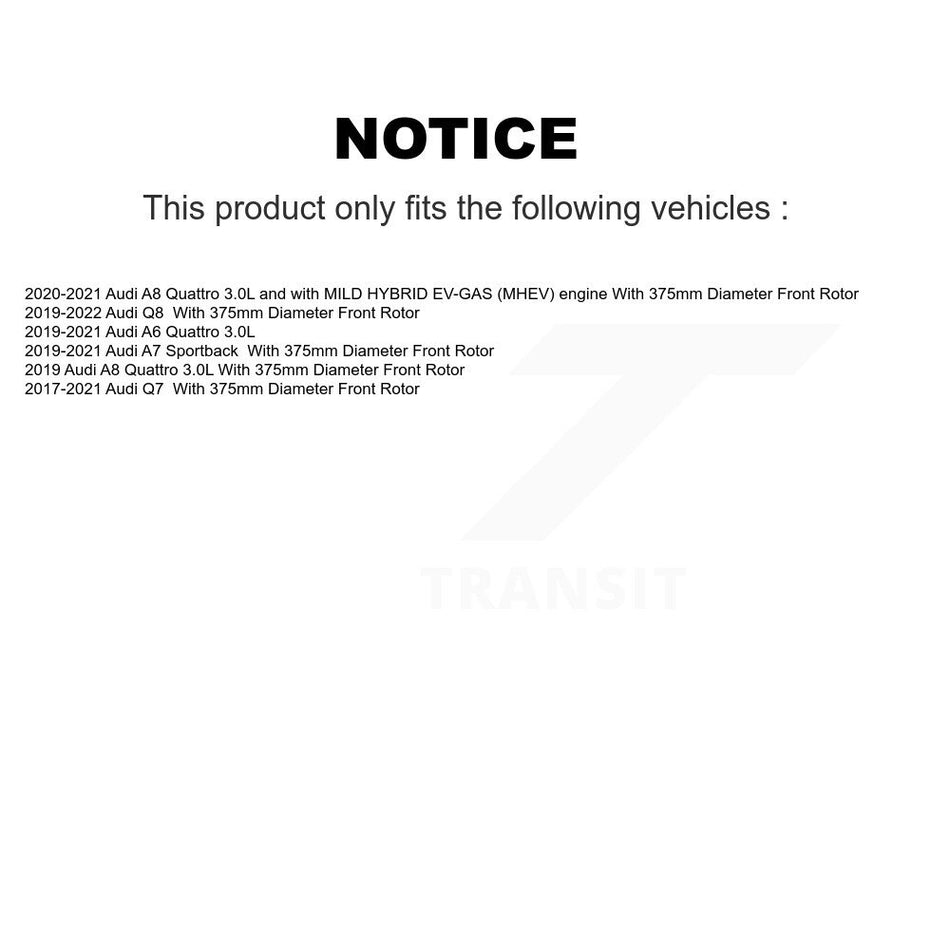 Front Coated Disc Brake Rotor & Ceramic Pad Kit For Audi Q7 Q8 A6 Quattro A7 Sportback A8 KGC-102555