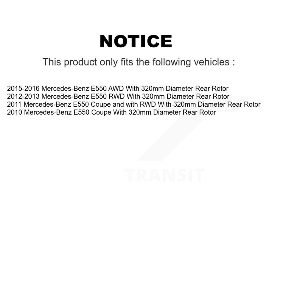 Rear Disc Coated Rotors Ceramic Pads And Parking Brake Shoes Kit For Mercedes-Benz E550 KGC-102950