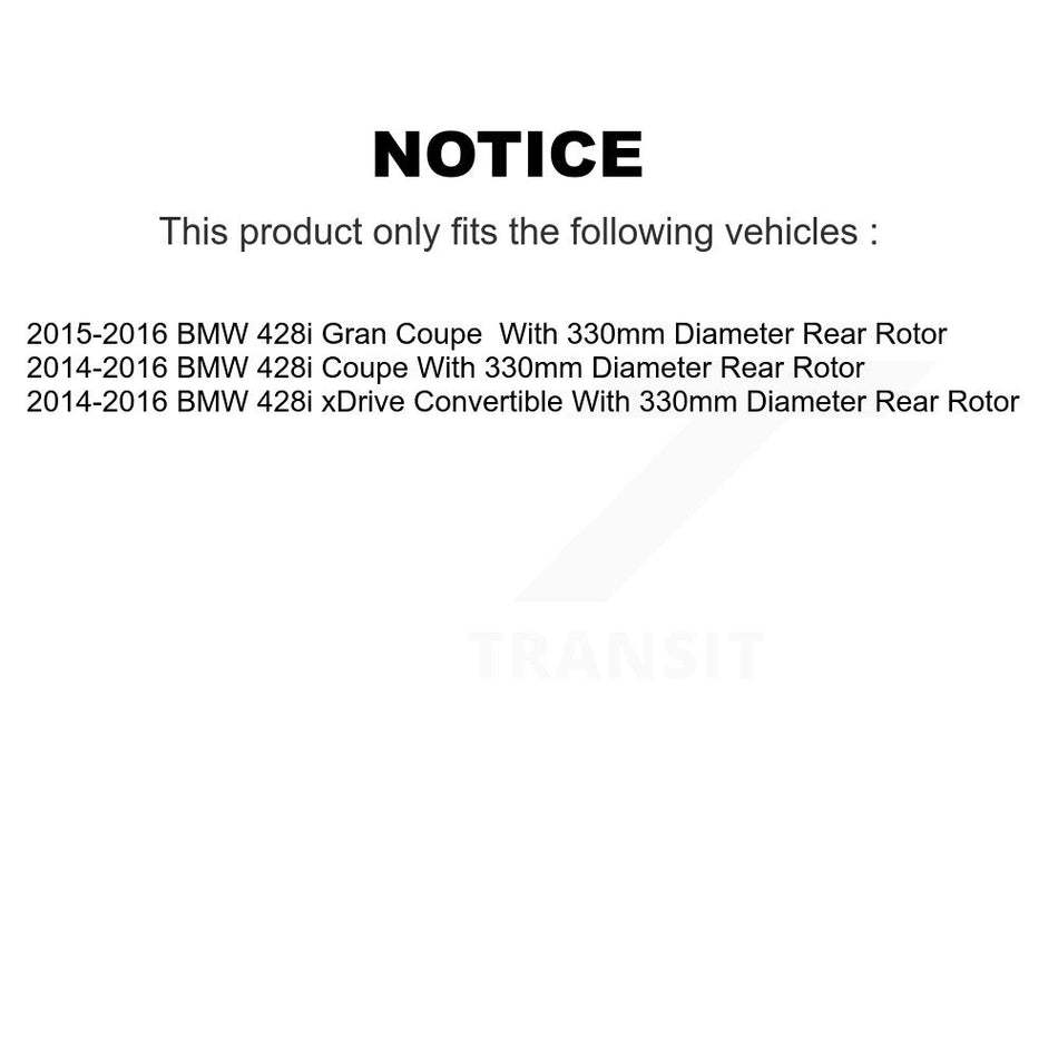Rear Disc Coated Rotors Ceramic Pads And Parking Shoes Kit For BMW 428i xDrive Gran Coupe KGC-102985