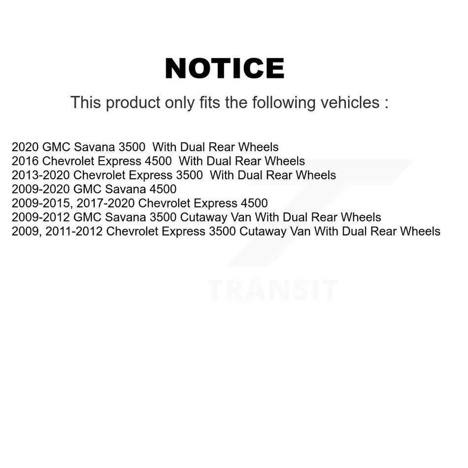 Rear Disc Coated Rotors Ceramic Pads And Parking Shoes Kit For Chevrolet Express 3500 GMC KGC-103181