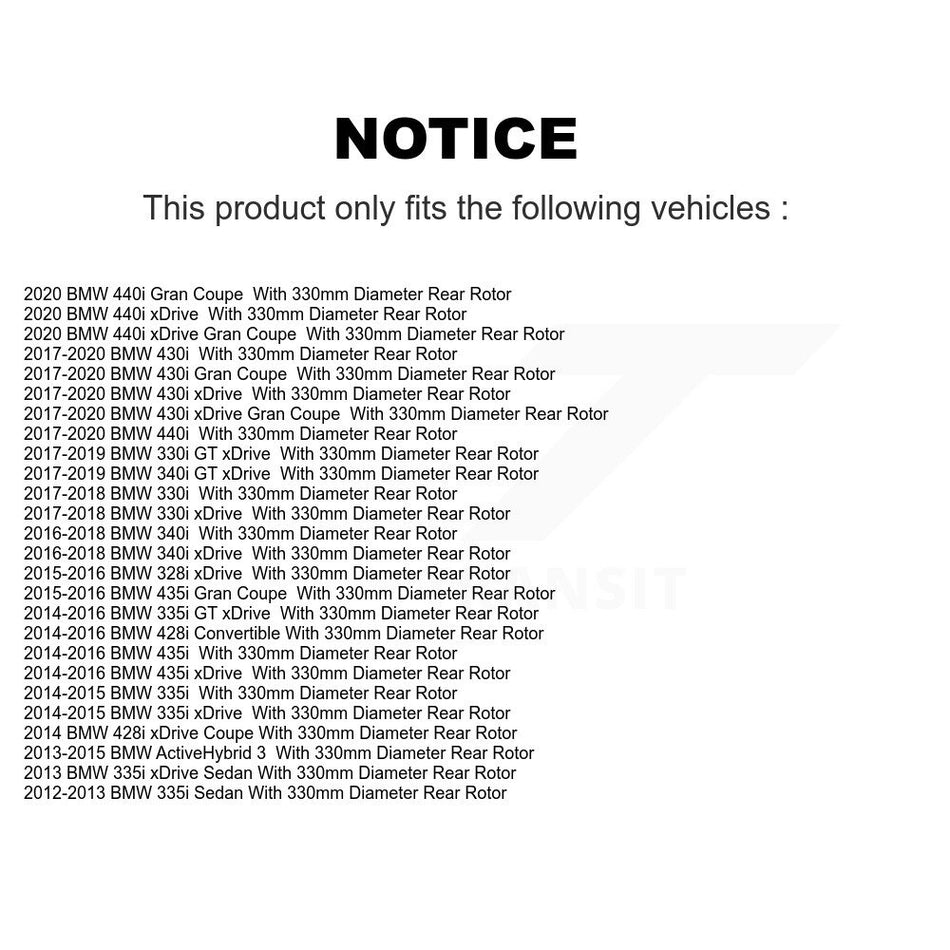 Rear Disc Coated Rotors Ceramic Pads Parking Shoes Hardware Kit For BMW 330i xDrive 328i KGC-103313