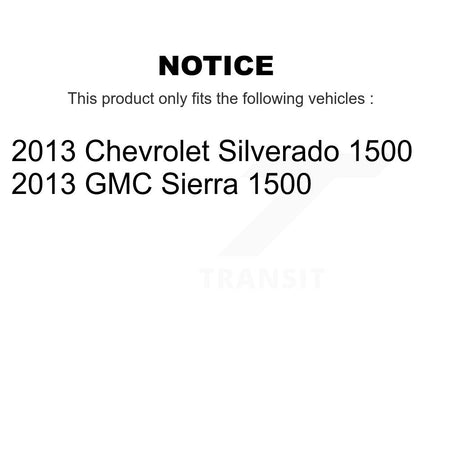 Rear Disc Coated Rotors Ceramic Pads Parking Shoes Hardware Kit For 2013 GMC Sierra 1500 KGC-103390