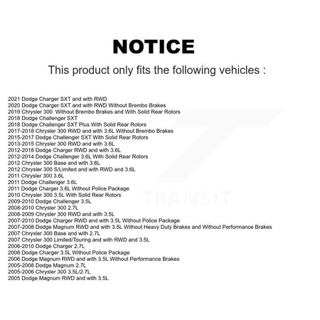 Rear Disc Coated Rotors Ceramic Pads Parking Shoes & Hardware Kit For Dodge Chrysler 300 KGC-103531