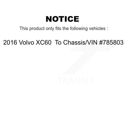 Front Rear Coated Brake Rotors Ceramic Pad Kit For 2016 Volvo XC60 To Chassis VIN #785803 KGC-103637