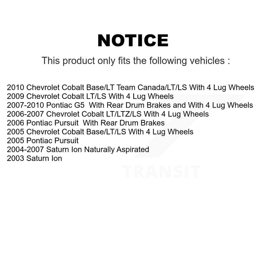 Front Coated Disc Brake Rotors And Semi-Metallic Pads Kit For Chevrolet Cobalt Saturn Ion Pontiac G5 Pursuit KGF-100022