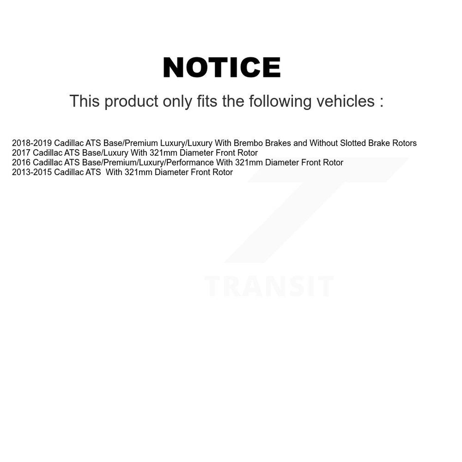 Front Coated Disc Brake Rotors And Semi-Metallic Pads Kit For Cadillac ATS KGF-100068
