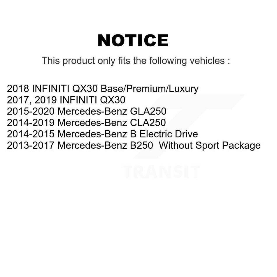 Front Coated Disc Brake Rotors And Semi-Metallic Pads Kit For Mercedes-Benz GLA250 CLA250 INFINITI QX30 KGF-100503