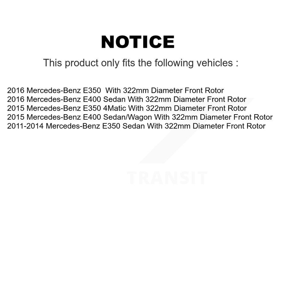 Front Rear Coated Disc Brake Rotors And Semi-Metallic Pads Kit For Mercedes-Benz E350 E400 With 322mm Diameter Rotor KGF-101081