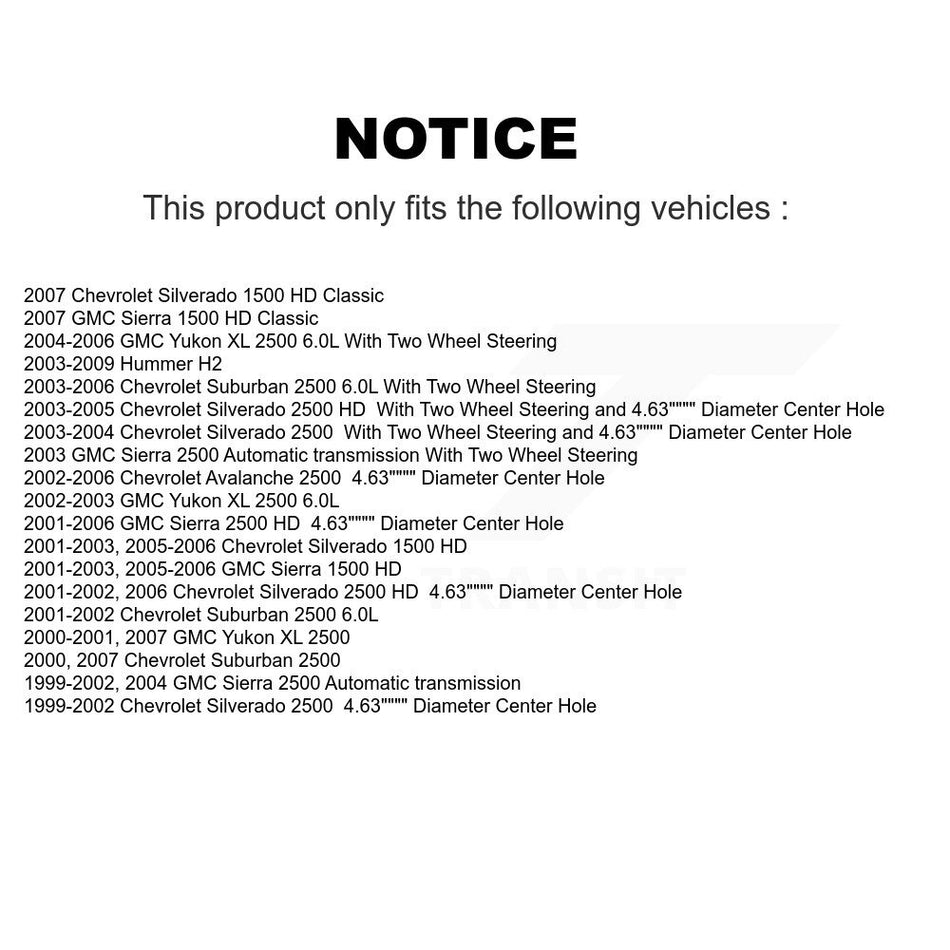 Rear Coated Disc Brake Rotors And Semi-Metallic Pads Kit For Chevrolet Silverado 2500 HD GMC Sierra Hummer H2 1500 Suburban Yukon XL Avalanche Classic KGF-101196