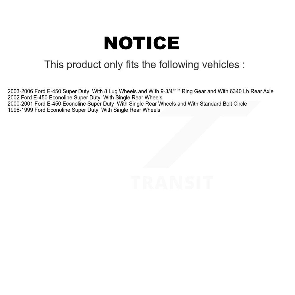 Rear Coated Disc Brake Rotors And Semi-Metallic Pads Kit For Ford E-450 Econoline Super Duty KGF-101252