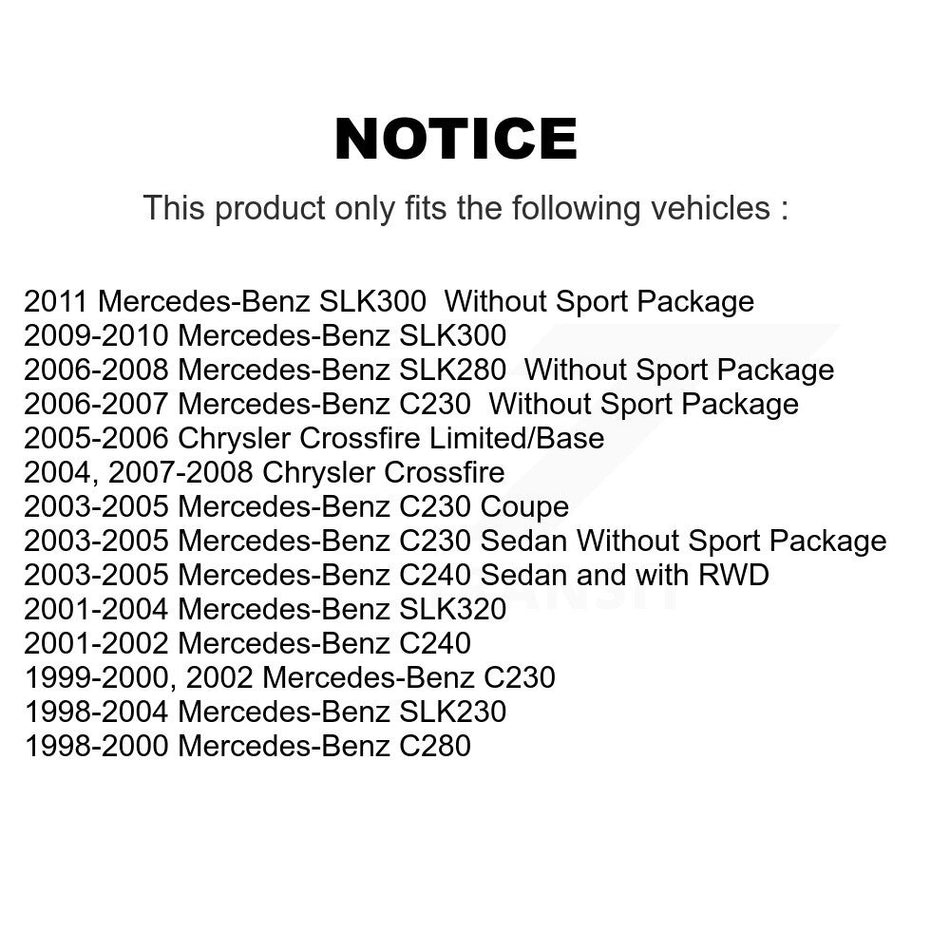 Rear Coated Disc Brake Rotors And Semi-Metallic Pads Kit For Mercedes-Benz C230 C240 Chrysler Crossfire SLK230 SLK320 SLK280 C280 SLK300 KGF-101355