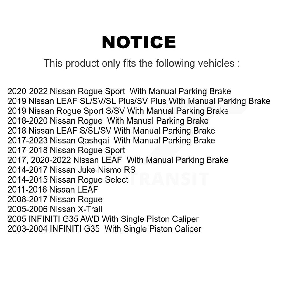 Rear Coated Disc Brake Rotors And Semi-Metallic Pads Kit For Nissan Rogue Sport INFINITI G35 Select LEAF Juke 350Z Qashqai X-Trail KGF-101377