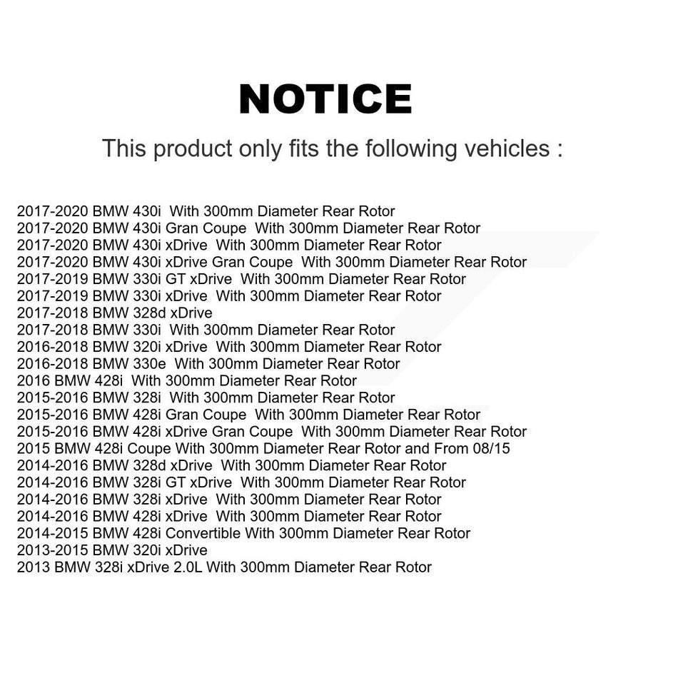 Rear Coated Disc Brake Rotors And Semi-Metallic Pads Kit For BMW 328i xDrive 320i 330i 428i 430i Gran Coupe GT 328d KGF-101556