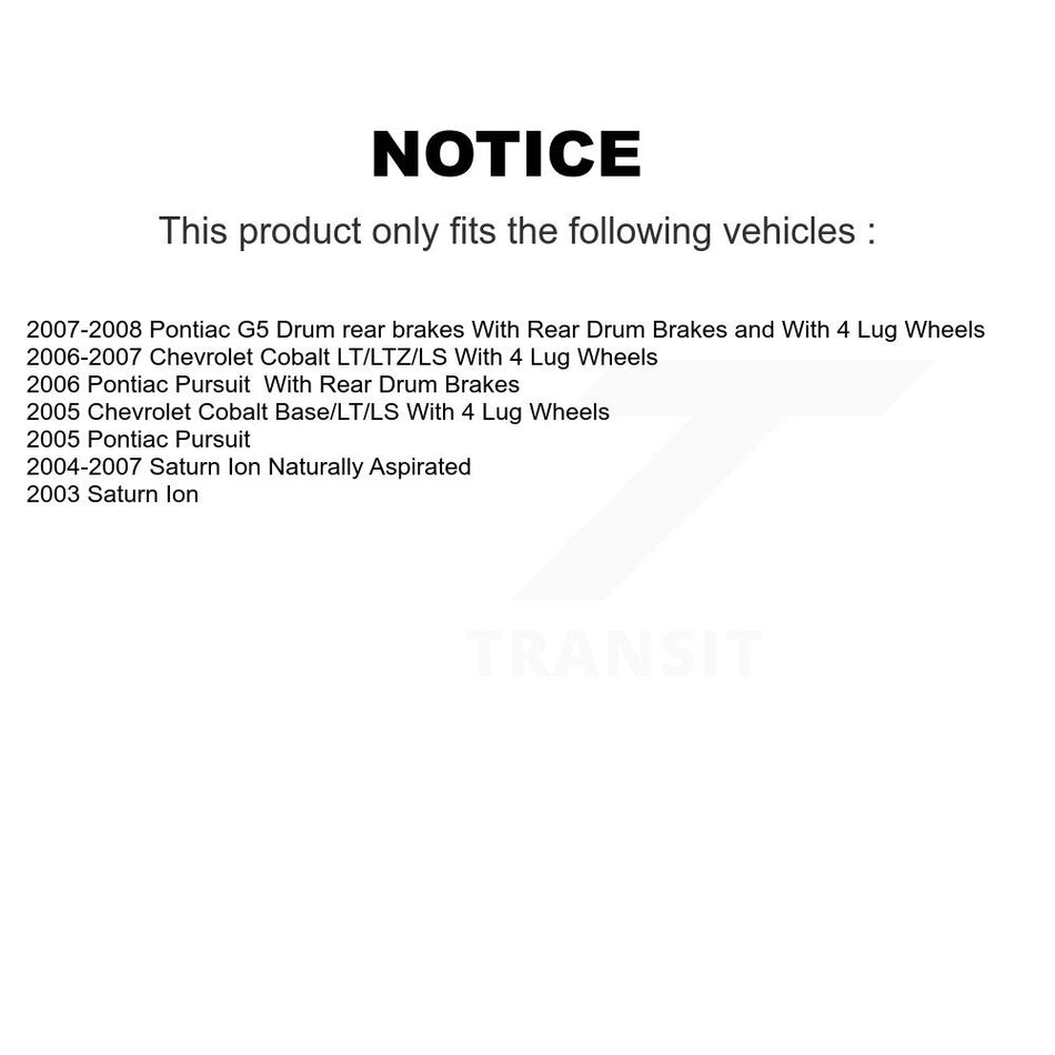 Front Rear Coated Disc Brake Rotors Semi-Metallic Pads And Drum Kit For Chevrolet Cobalt Saturn Ion Pontiac G5 Pursuit KGF-102381