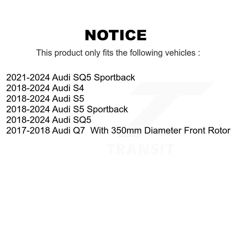 Front Coated Disc Brake Rotors And Semi-Metallic Pads Kit For Audi Q7 SQ5 S5 S4 Sportback KGF-102455