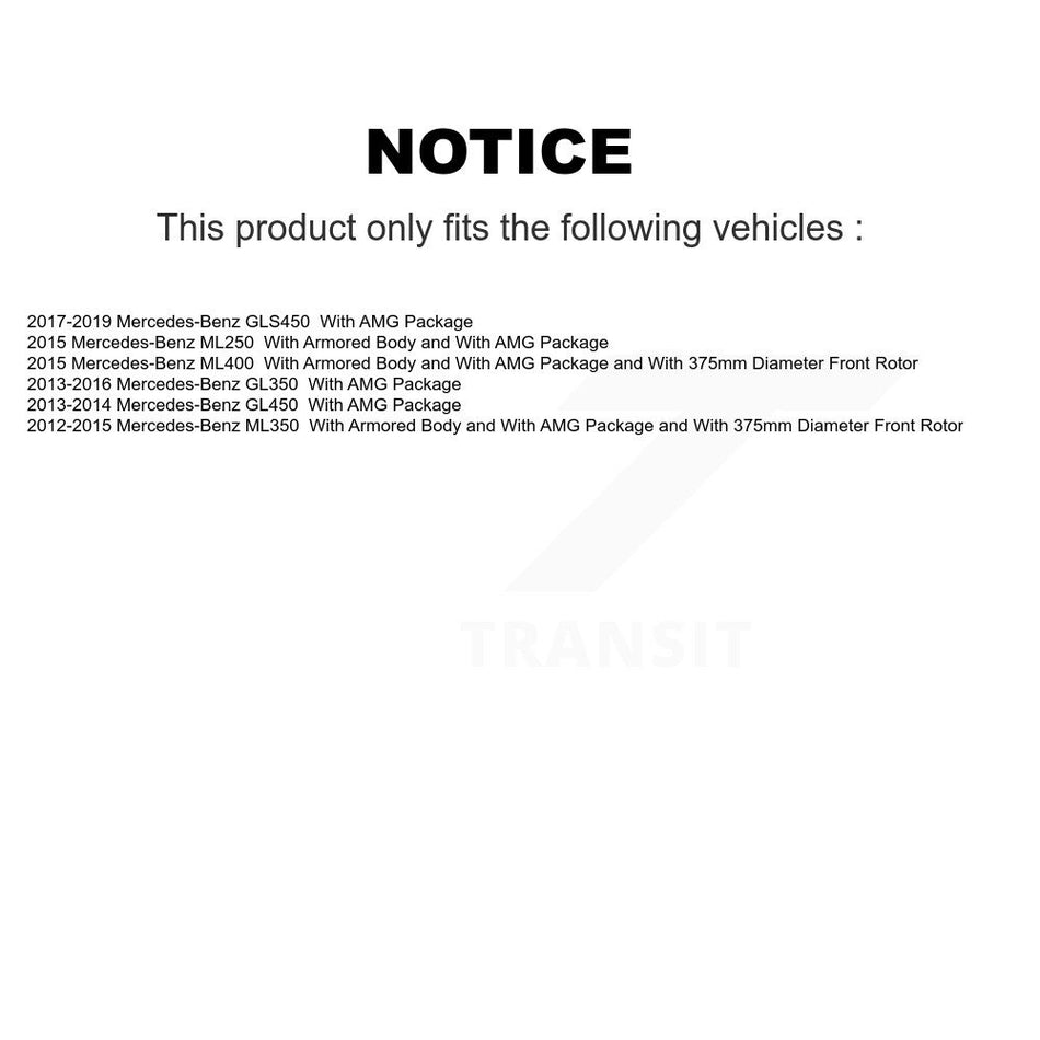 Front Coated Disc Brake Rotors And Semi-Metallic Pads Kit For Mercedes-Benz ML350 GLS450 GL450 GL350 ML400 ML250 KGF-102554