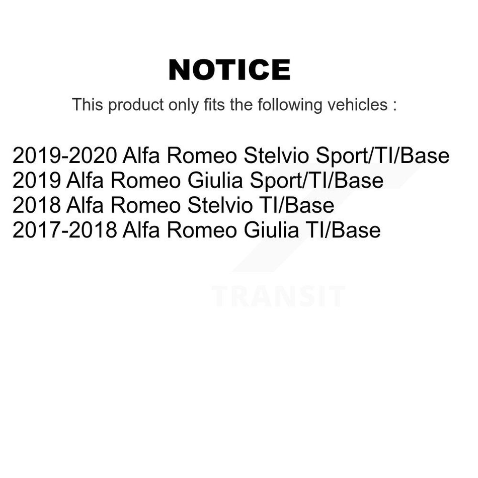 Front Rear Coated Disc Brake Rotors & Semi-Metallic Pad Kit For Alfa Romeo Stelvio Giulia KGF-102978