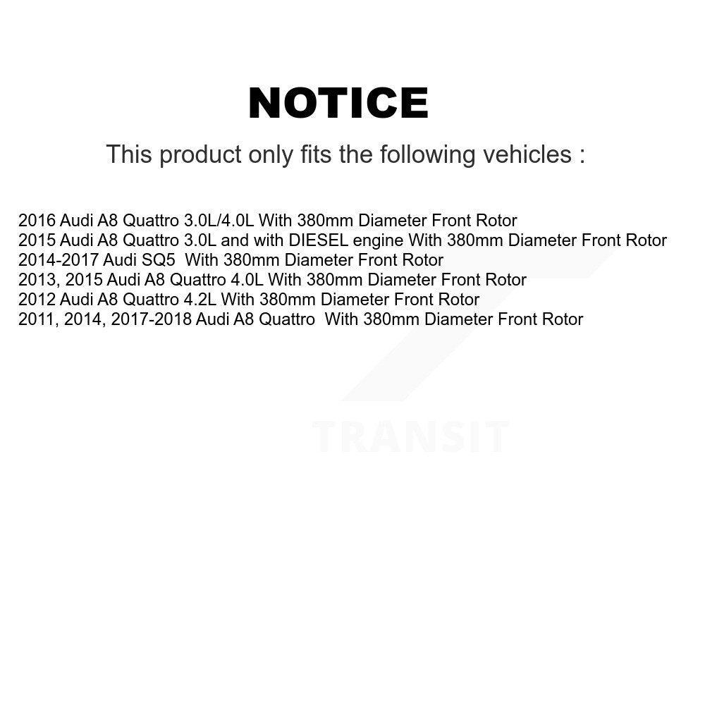 Front Coated Disc Brake Rotors And Semi-Metallic Pads Kit For Audi SQ5 A8 Quattro KGF-103026
