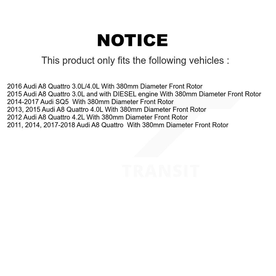 Front Coated Disc Brake Rotors And Semi-Metallic Pads Kit For Audi SQ5 A8 Quattro KGF-103026