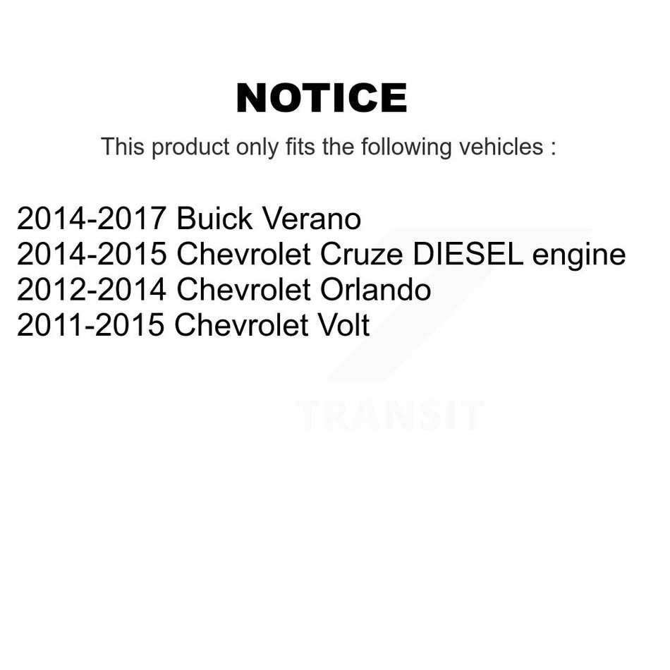 Front Coated Brake Rotor & Semi-Metallic Pad Kit For Chevrolet Cruze Buick Verano Orlando KGF-103031