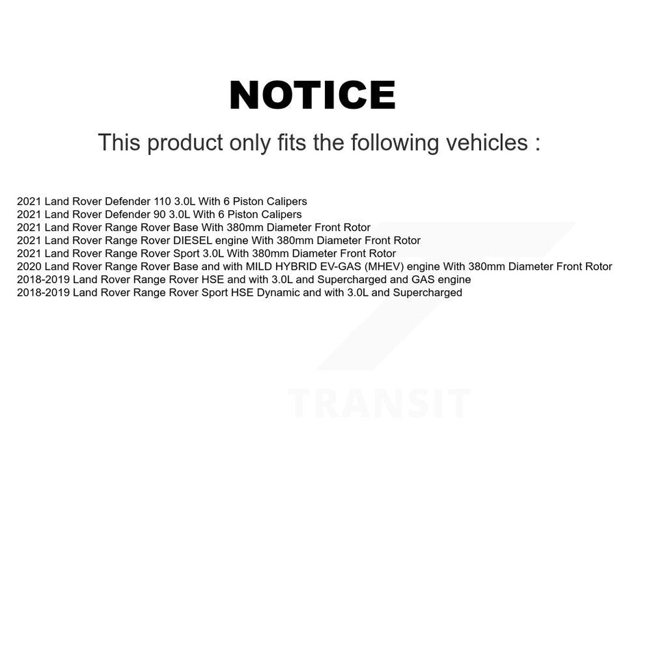Front Coated Disc Brake Rotors And Semi-Metallic Pads Kit For Land Rover Range Sport KGF-103042