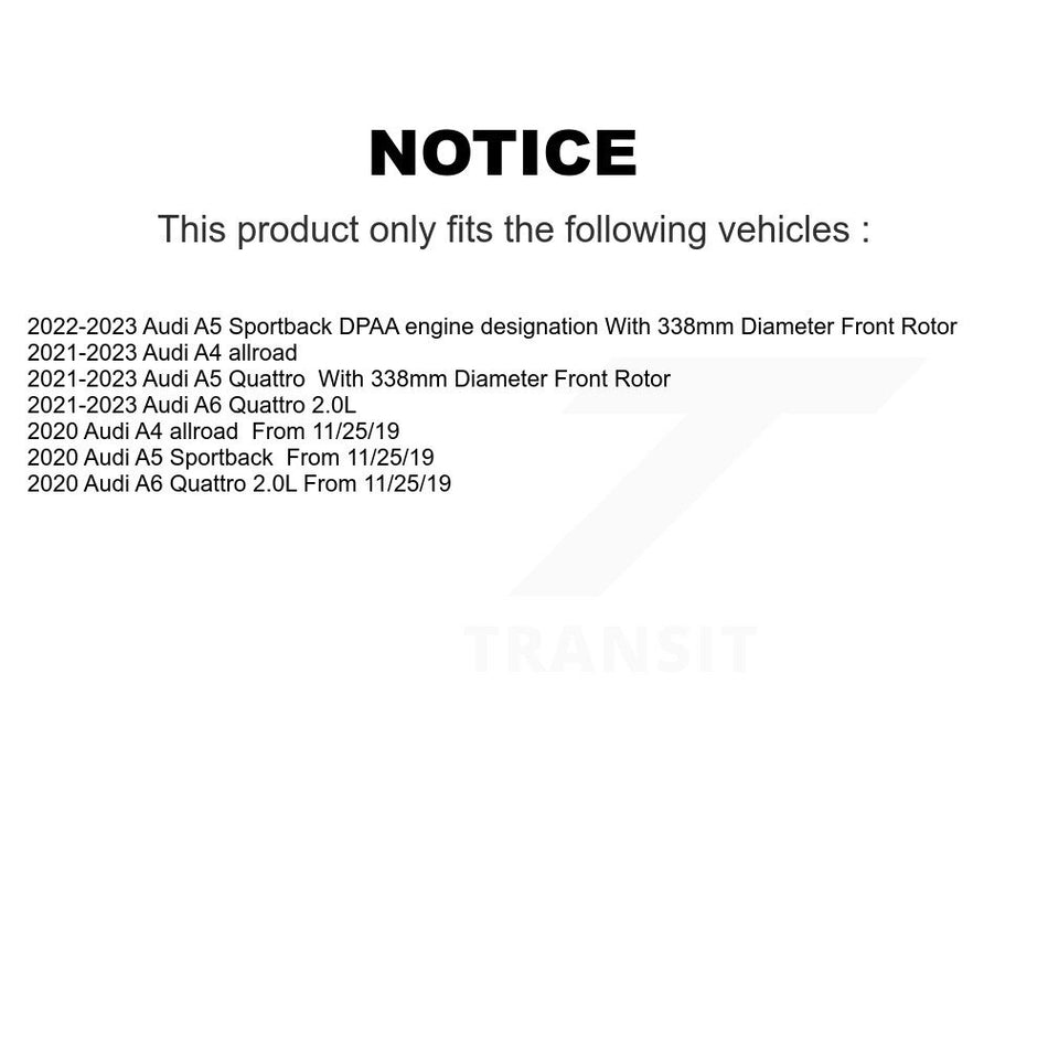 Front Rear Coated Brake Rotor & Semi-Metallic Pad Kit For Audi A5 Sportback Quattro A4 A6 KGF-103089