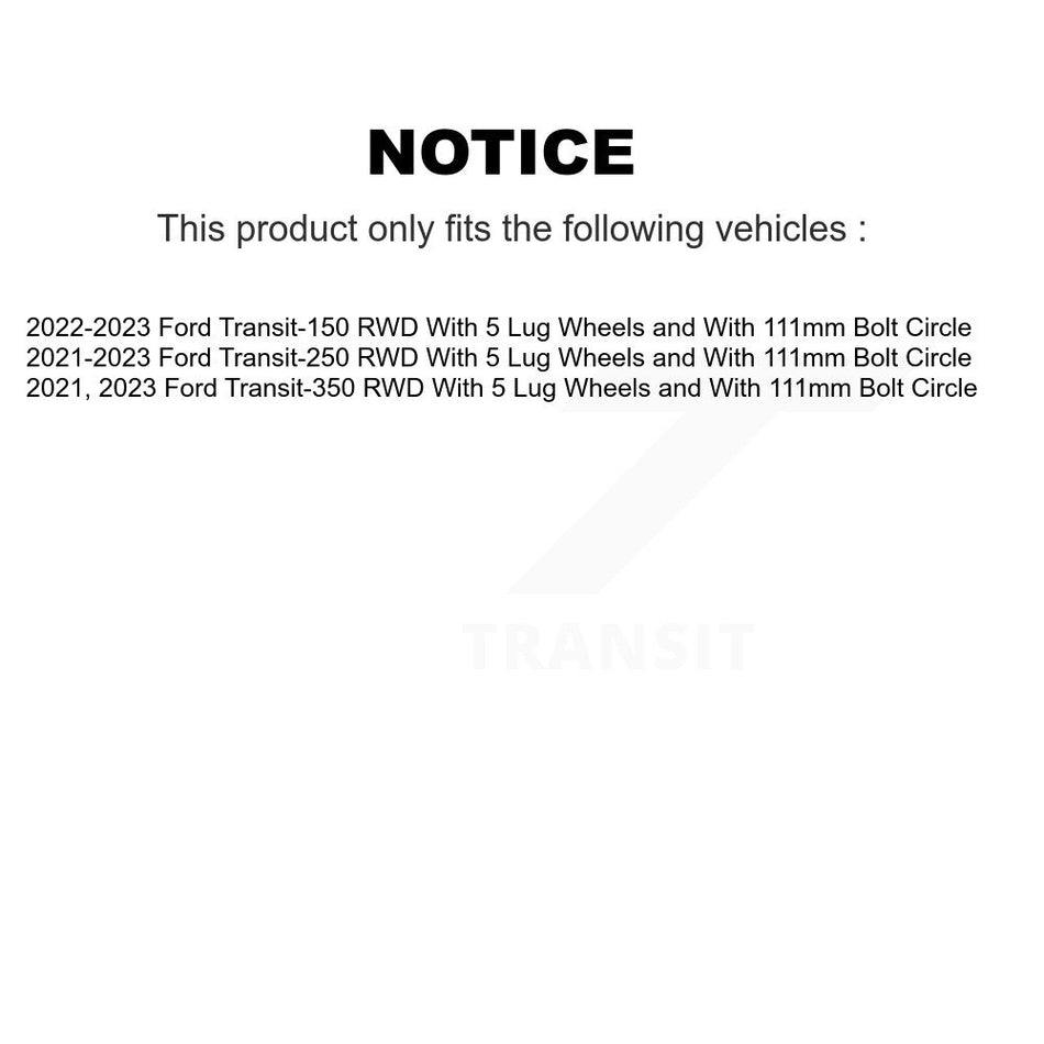 Front Rear Coated Brake Rotors Semi-Metallic Pad Kit For Ford Transit-250 Transit-350 RWD KGF-103150