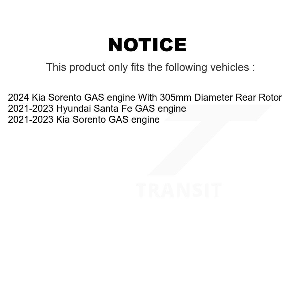 Front Rear Coated Disc Brake Rotor Semi-Metallic Pad Kit For Hyundai Santa Fe Kia Sorento KGF-103190
