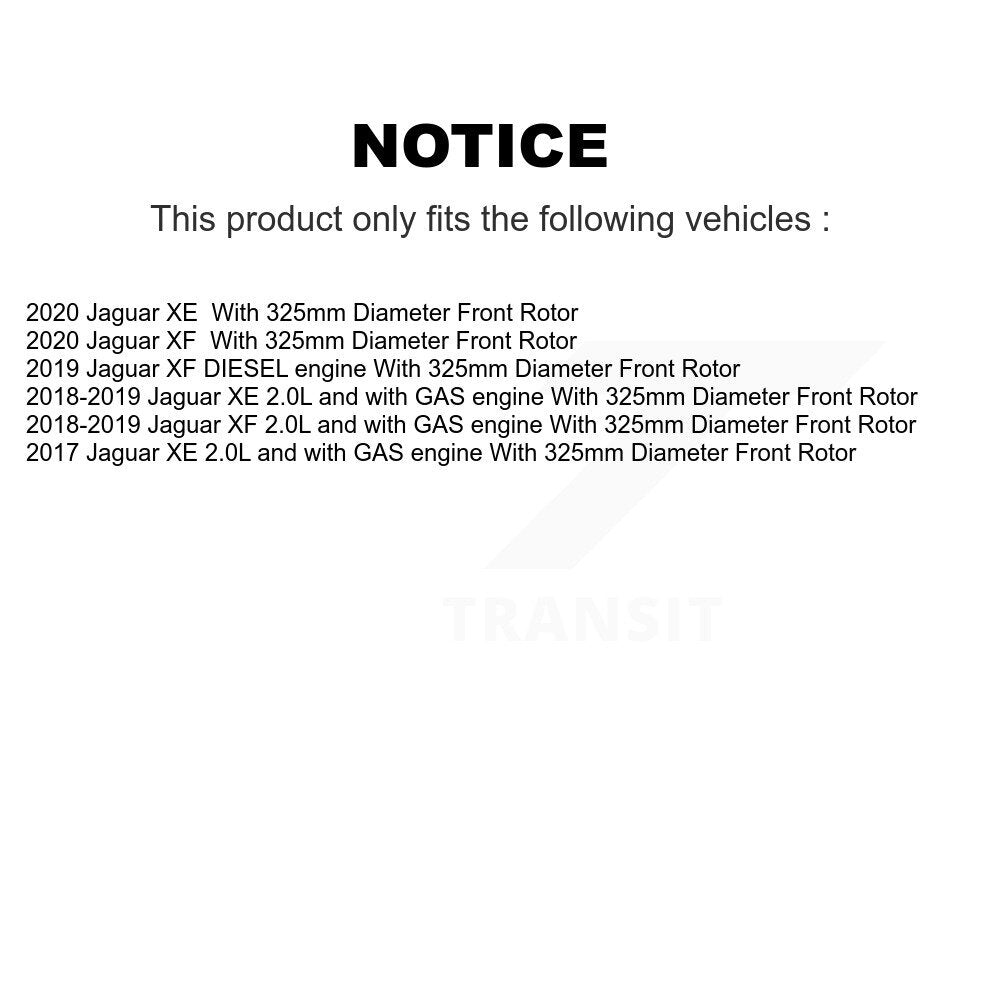 Front Coated Disc Brake Rotors And Semi-Metallic Pads Kit For Jaguar XE XF KGF-103212