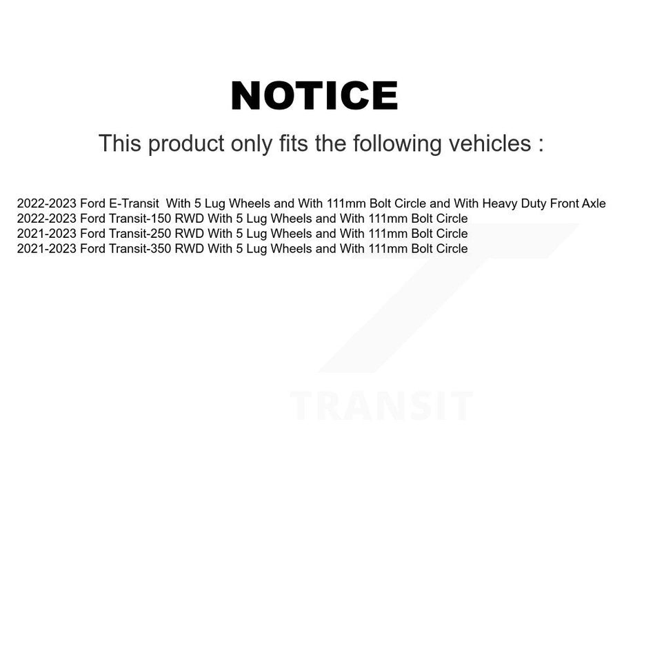 Front Coated Brake Rotor Semi-Metallic Pad Kit For Ford Transit-250 Transit-350 E-Transit KGF-103231
