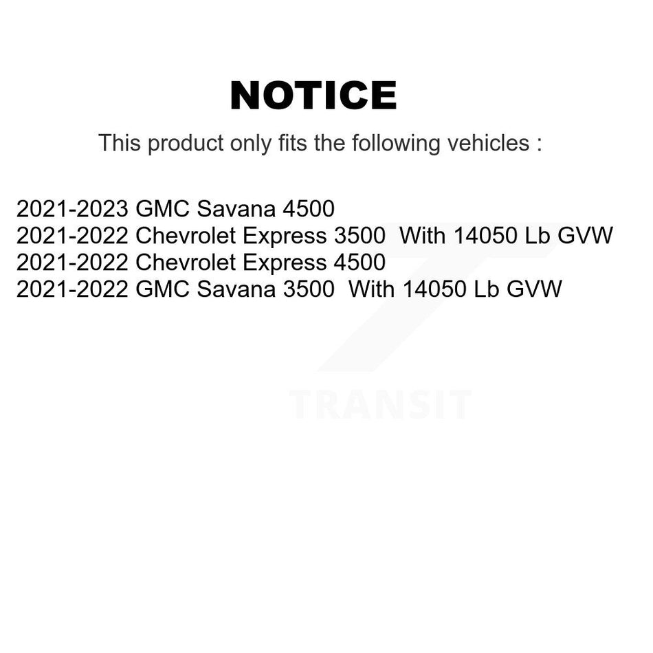 Front Coated Brake Rotor Semi-Metallic Pad Kit For GMC Savana 3500 Chevrolet Express 4500 KGF-103257