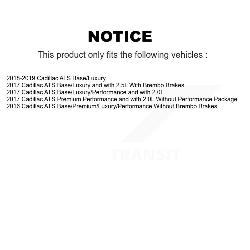 Rear Disc Coated Rotors Semi-Metallic Pads And Parking Brake Shoes Kit For Cadillac ATS KGF-103371