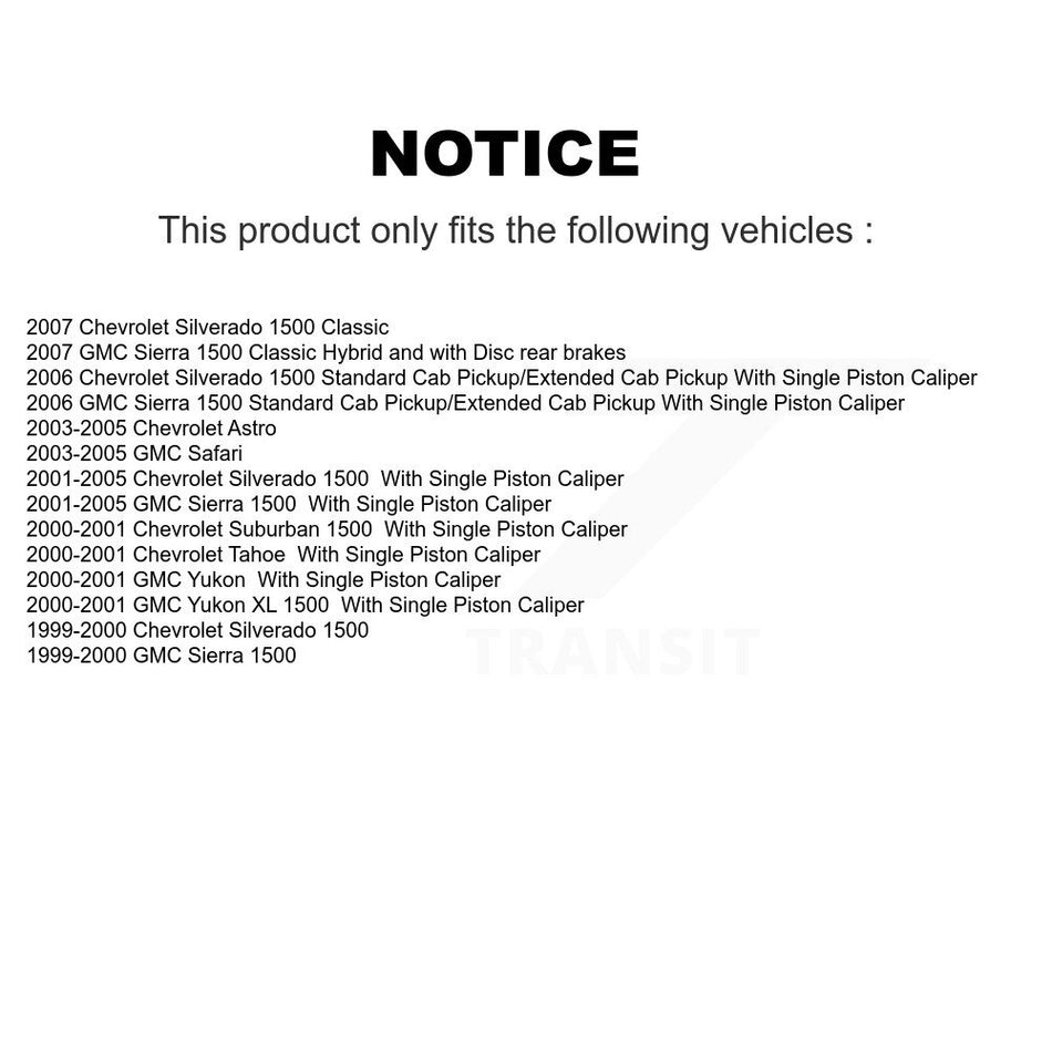 Rear Disc Coated Rotors Semi-Metallic Pads Parking Shoes Kit For Chevrolet GMC Silverado KGF-103516