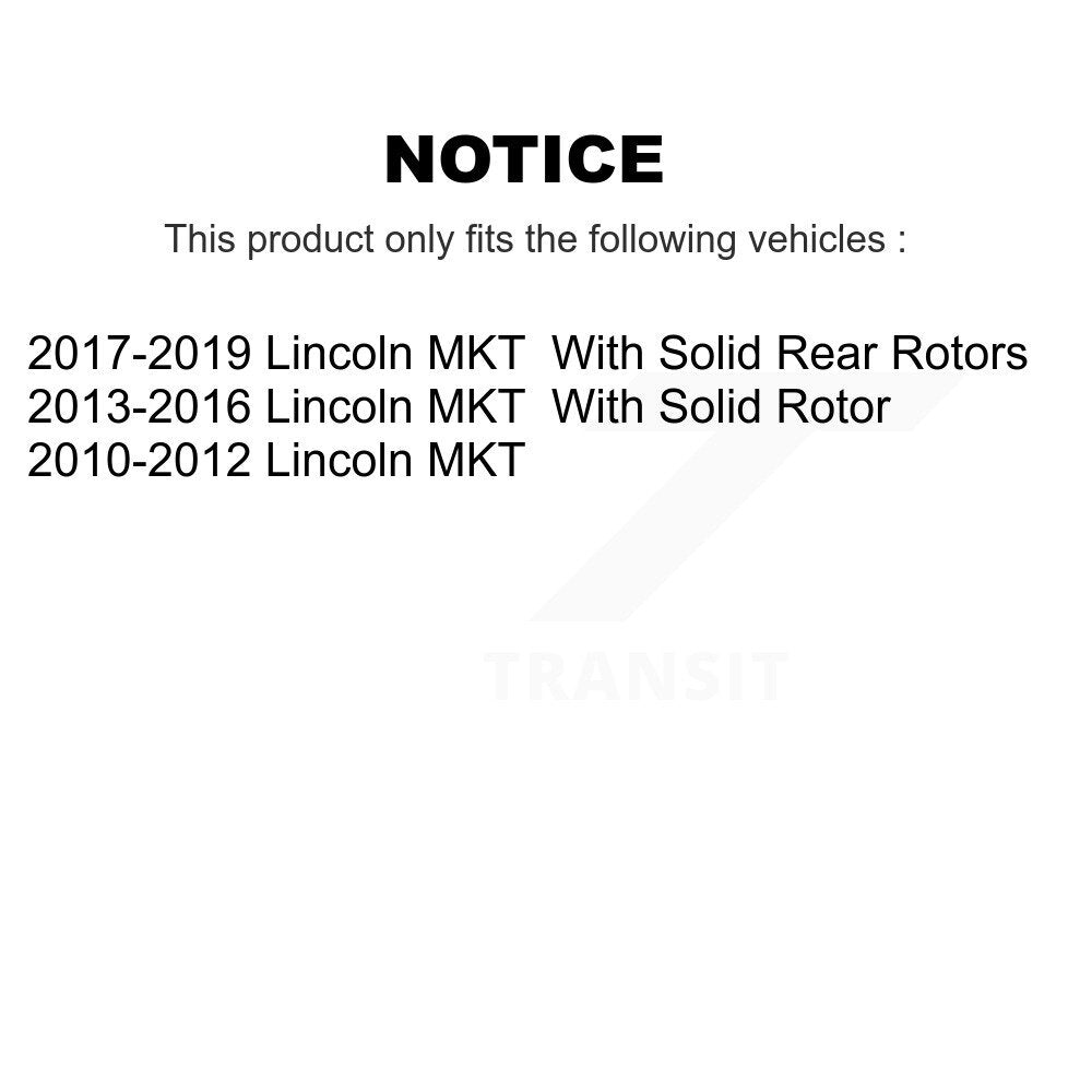 Rear Disc Coated Rotors Semi-Metallic Pads And Parking Brake Shoes Kit For Lincoln MKT KGF-103551