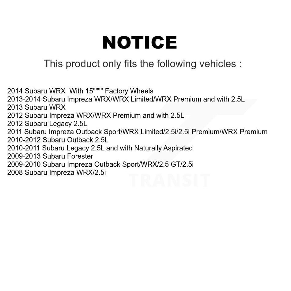 Rear Disc Coated Rotors Semi-Metallic Pads Parking Shoes Kit For Subaru Impreza Forester KGF-103664